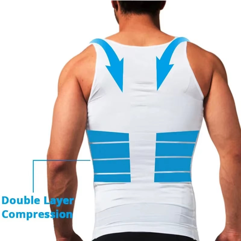 Men Body Shaper Slimming Compression Vest Undershirt Seamless Waist Trainer Tank Top Belly Control Weight Loss Shapewear